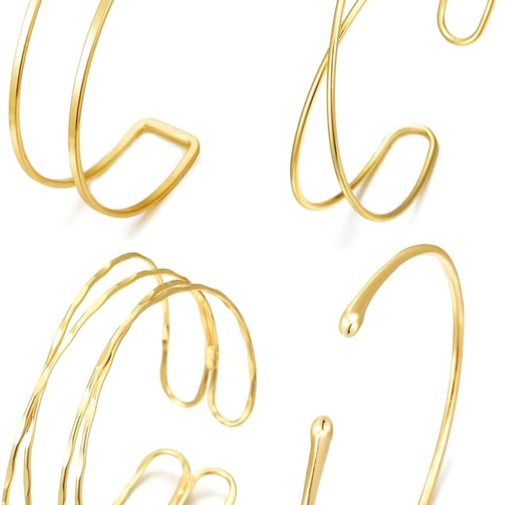 4pcs Arm Cuff Jewelry For Women, Gold Arm Cuff Upper Arm, Minimalist Arm Cuff Br